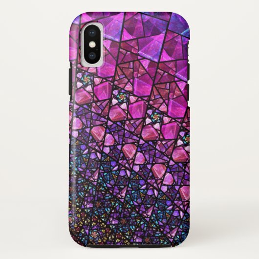 Mooi Paars Glas in lood PatroonHoesje Case-Mate iPhone Case (Achterkant)