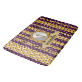 Mooi Paars Velvet Gold Monogram Elegant Chic Badmat (Gekanteld)