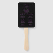 Mooi paarse en zwarte bruiloft programma handwaaier (Achterkant)