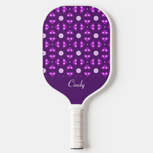 Mooi Paarse geometrische patroon Pickleball Paddle (Voorkant)