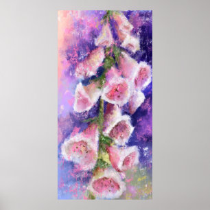 Mooi Paarse roze bloemen Poster