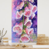 Mooi Paarse roze bloemen Poster (Keuken)