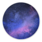 Mooi Paarse Roze Zwart Oranje Ruimte Universum Keramische Knop (Voorkant)