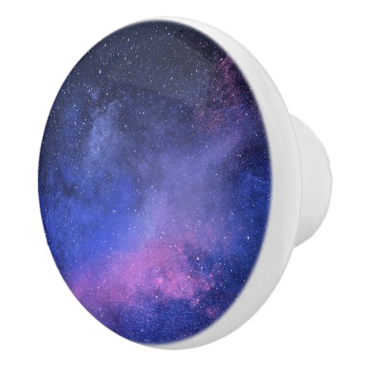 Mooi Paarse Roze Zwart Oranje Ruimte Universum Keramische Knop (Rechts)