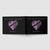 Mooi paarse steampunk hart op zwart gastenboek (Volledig)