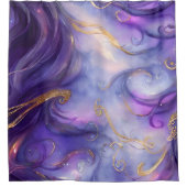 Mooi Paarse wervelende naadloze patroon Douchegordijn (Voorkant)