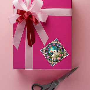 Mooi Paaskonijn Tuin Glas in lood Sticker