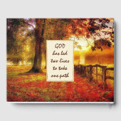 Mooi Pad Herfst Laat Herfst Christelijk Bruiloft Gastenboek (Achterkant)