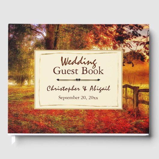 Mooi Pad Herfst Laat Herfst Christelijk Bruiloft Gastenboek (Voorkant)