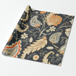 Mooi Paisley patroon donker en kleurrijk ontwerp Cadeaupapier