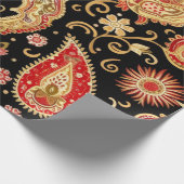 Mooi Paisley patroon donker en rood ontwerp Cadeaupapier (Hoek)
