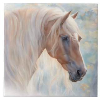 Mooi Palomino Paard Lange Mane Tegeltje