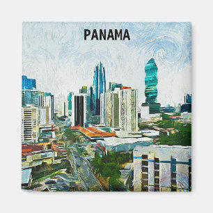 Mooi Panama City Olieverf Cityscape Magneet