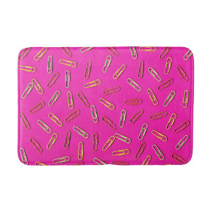 MOOI Paperclip Patroon op Roze Badmat