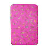 MOOI Paperclip Patroon op Roze Badmat (Voorkant Verticaal)
