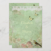 Mooi,  papier, bruiloft uitnodiging (Voorkant / Achterkant)