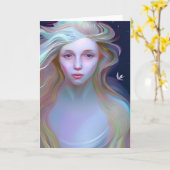 Mooi parelmoer vrouw Blank Kaart (Gele Bloem)