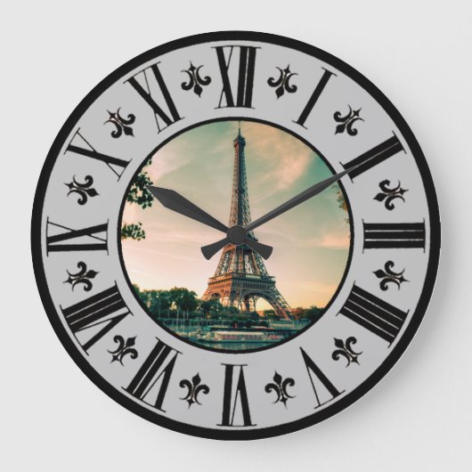 Mooi Parijs ~ Eiffeltoren bij schemering ~ * ~ Grote Klok (Voorkant)