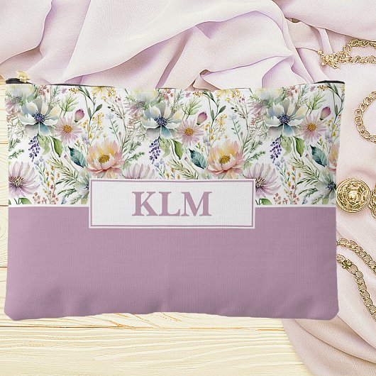 Mooi pastel bloemenpatroon monogram etui