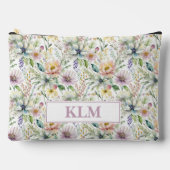 Mooi pastel bloemenpatroon monogram etui (Voorkant)