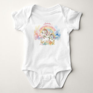 Mooi Pastel Eenhoorn en Regenboog Romper