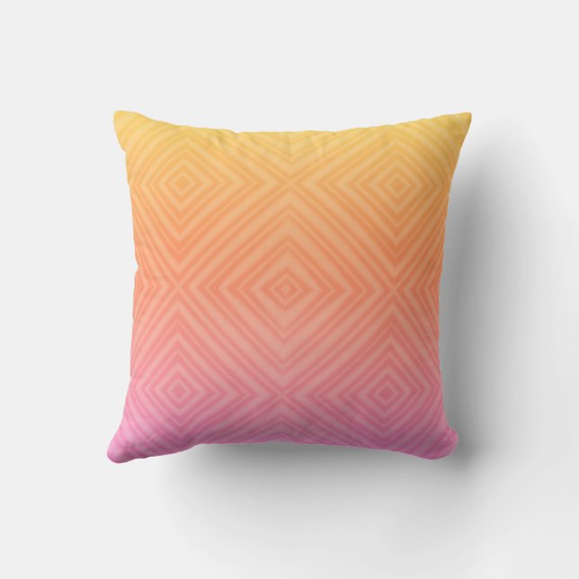 Mooi Pastel Hypnotische Diamant Moderne Pop Art Kussen (Achterkant)