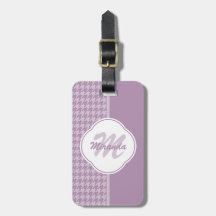 Mooi Pastel Paars Houndstooth Monogram en Naam