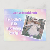 Mooi Pastel Regenboog Glitter Kinderverjaardagsfee Briefkaart (Voorkant)