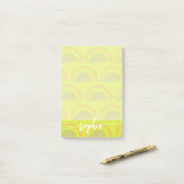 Mooi pastel regenboogpatroon naam gepersonaliseerd post-it® notes