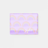 Mooi pastel regenboogpatroon naam gepersonaliseerd post-it® notes (Voorkant)