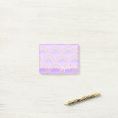 Mooi pastel regenboogpatroon naam gepersonaliseerd post-it® notes (Op bureau)
