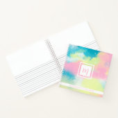 Mooi Pastelkleurig Monogram Vierkant Notitieboek (Binnen)