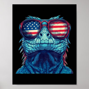 Mooi patriottisch reptielenkostuum voor hagedis en poster