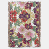 Mooi patroon met bloemenelement groen roze deken (Voorkant Verticaal)