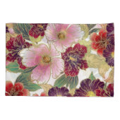 Mooi patroon met bloemenelement groen roze kussensloop (Achterkant-Links)