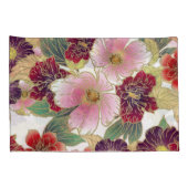 Mooi patroon met bloemenelement groen roze kussensloop (Achterkant-Rechts)