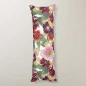 Mooi patroon met bloemenelement groen roze lichaamskussen (Achterkant (Verticaal))