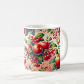 Mooi patroon met rode appels koffiemok (Voorkant rechts)