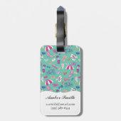 Mooi patroon met zomerelementen bagagelabel (Achterkant verticaal)