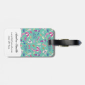 Mooi patroon met zomerelementen bagagelabel (Achterkant horizontaal)