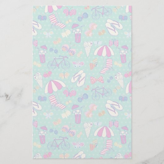 Mooi patroon met zomerelementen briefpapier (Voorkant)