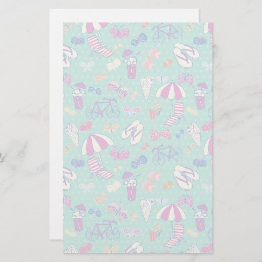 Mooi patroon met zomerelementen briefpapier (Voorkant / Achterkant)