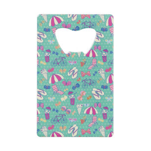 Mooi patroon met zomerelementen creditkaart flessenopener