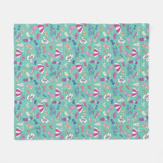 Mooi patroon met zomerelementen fleece deken (Voorkant (Horizontaal))