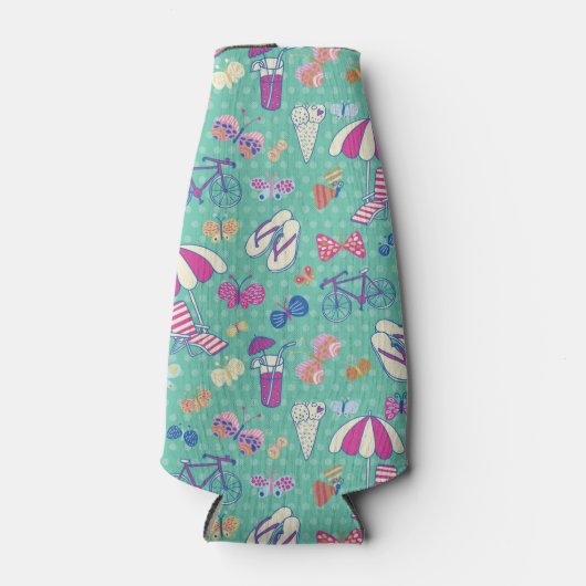 Mooi patroon met zomerelementen flesjeskoeler (Voorkant)