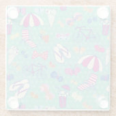 Mooi patroon met zomerelementen glazen onderzetter (Achterkant)