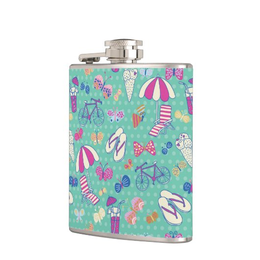 Mooi patroon met zomerelementen heupfles (Links)