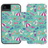 Mooi patroon met zomerelementen incipio iPhone portemonnee hoesje (Agenda Open)