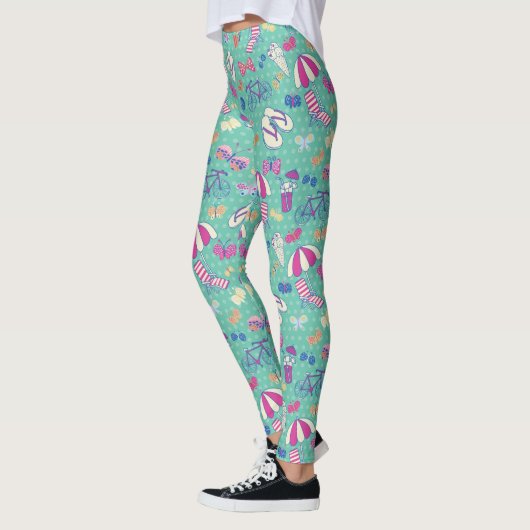 Mooi patroon met zomerelementen leggings (Links)