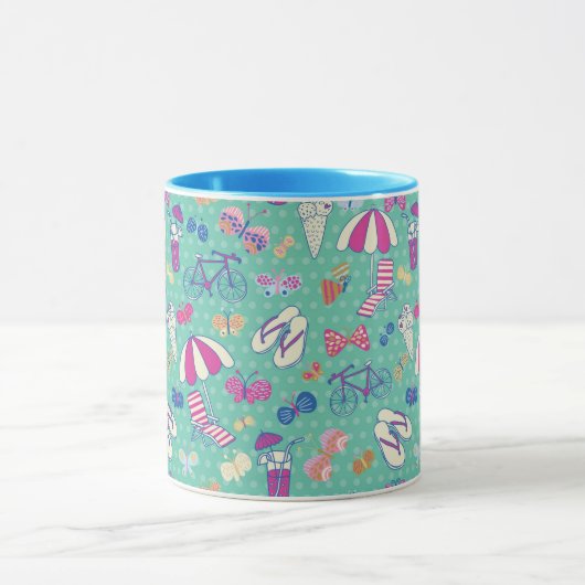 Mooi patroon met zomerelementen mok (Midden)